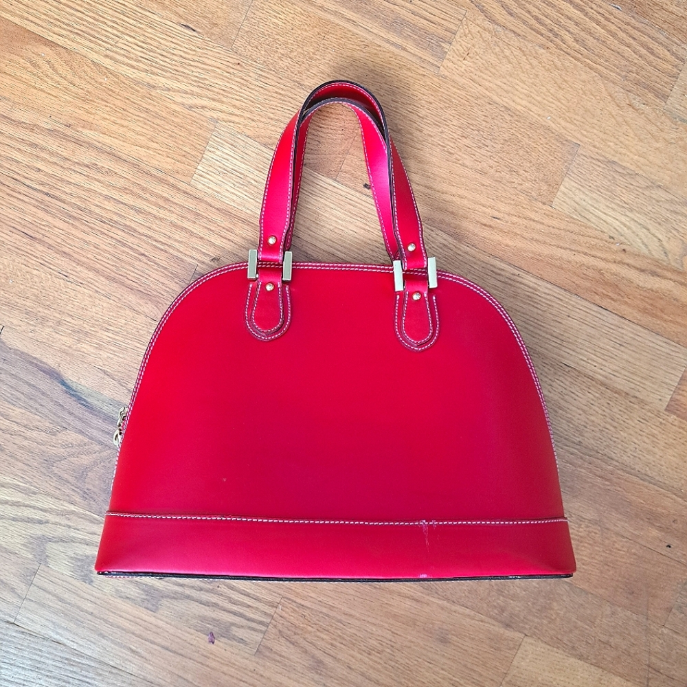 Alberta Di Canio Italian Red Leather Women's Handbag